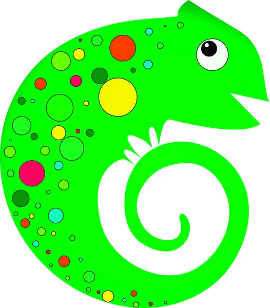 stock vector A beautiful little chameleon on a white background