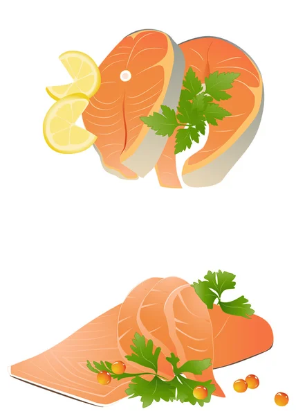 Свіжі стейк лосося — стоковий вектор