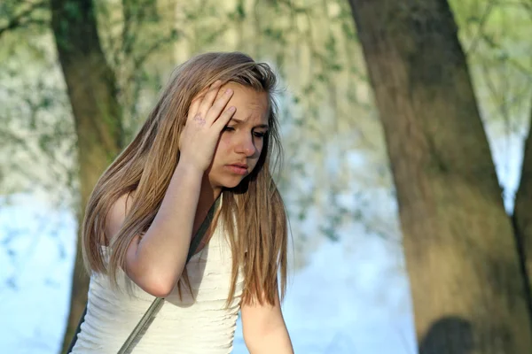 Stock image Girl with head ache