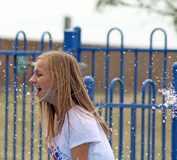 Teenage girl on playground — Stock Photo, Image
