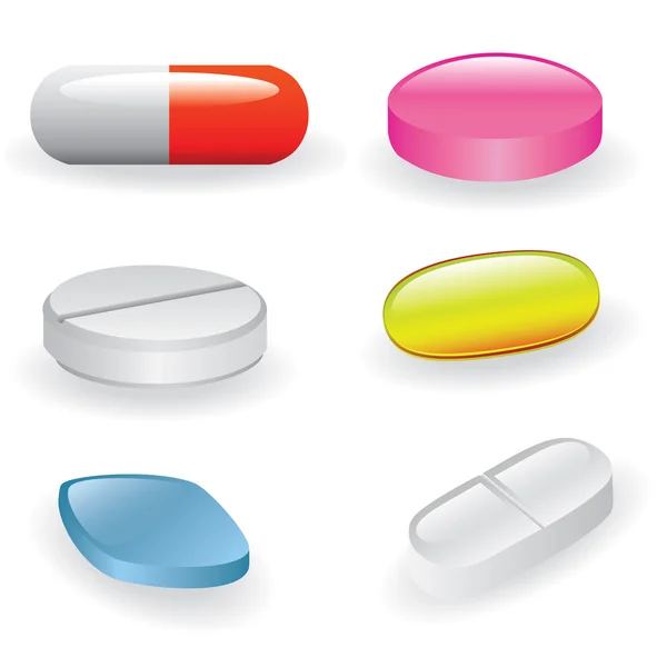 Pills an capsules — Stock Vector