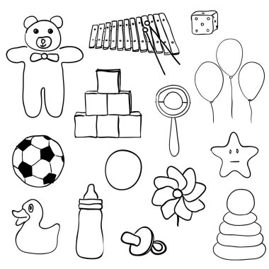 Toys set clipart