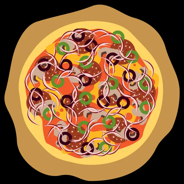 Tasty pizza — Stock Vector