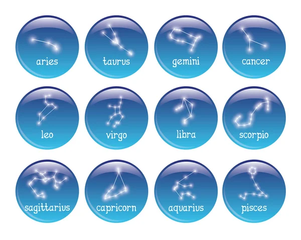 Zodiac badges — Stock Vector