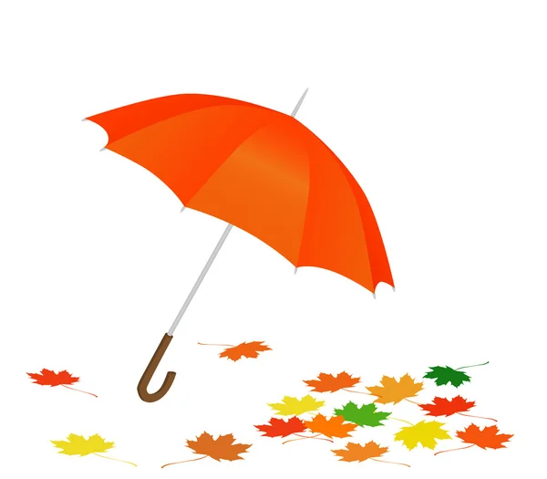 Orangefarbener Regenschirm — Stockvektor