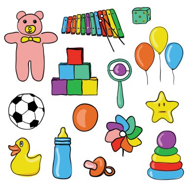 Toys collection clipart