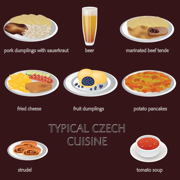 Чешская кухня — стоковый вектор