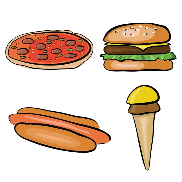 Doodle fastfood — Διανυσματικό Αρχείο
