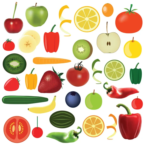 Warzywa i owoce — Wektor stockowy
