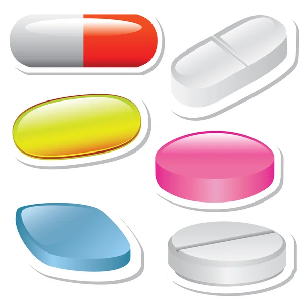 Adesivi pillole — Vettoriale Stock