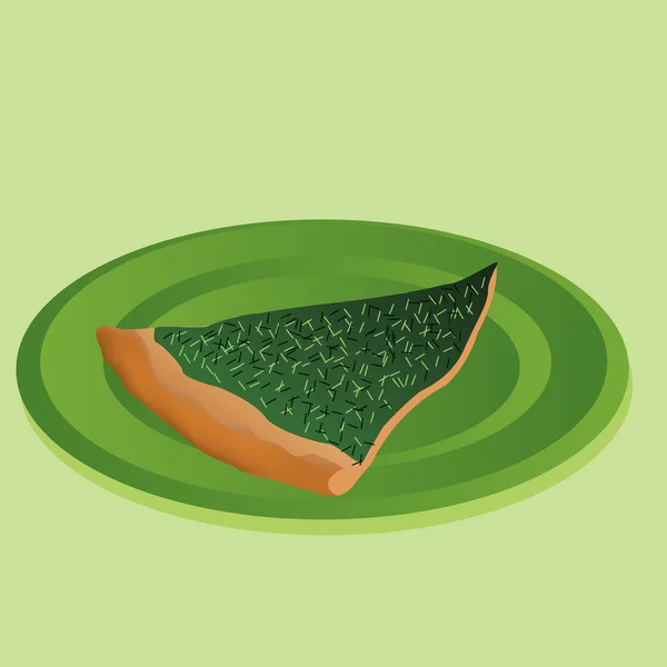Pizza aux épinards — Image vectorielle