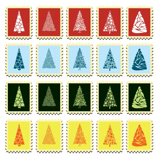 Christmas stamps — Stock Vector