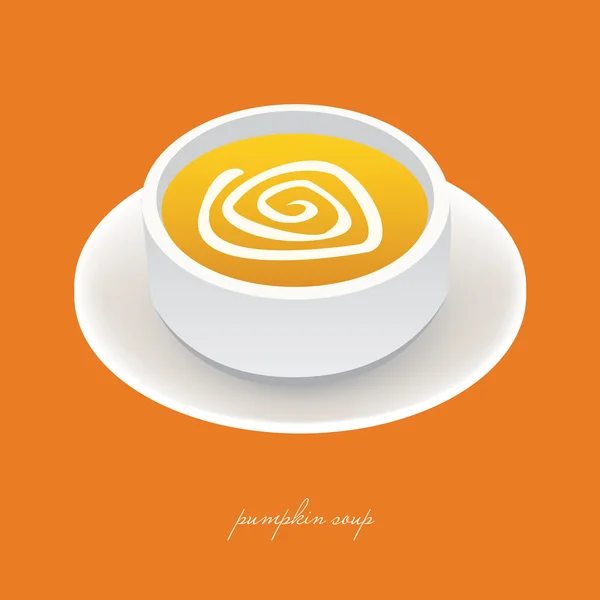 Pumpkin soup — Stock Vector