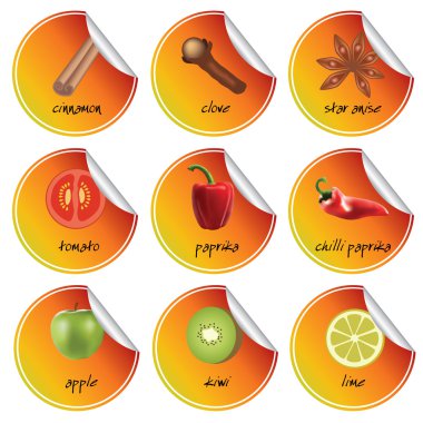 Orange stickers clipart