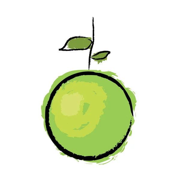Zelené jablko — Stockový vektor