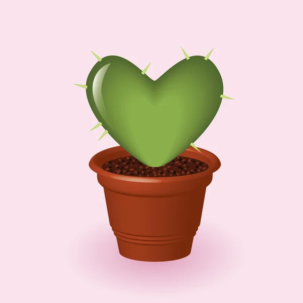 Cactus del corazón — Vector de stock