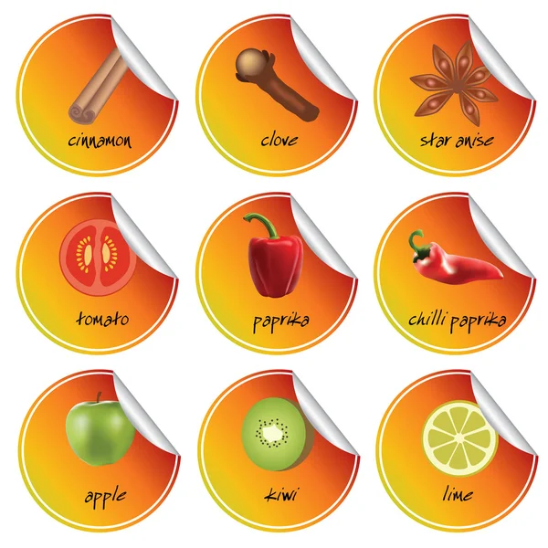 Autocollants orange — Image vectorielle