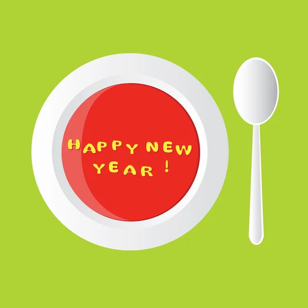 New year soup — Stock Vector