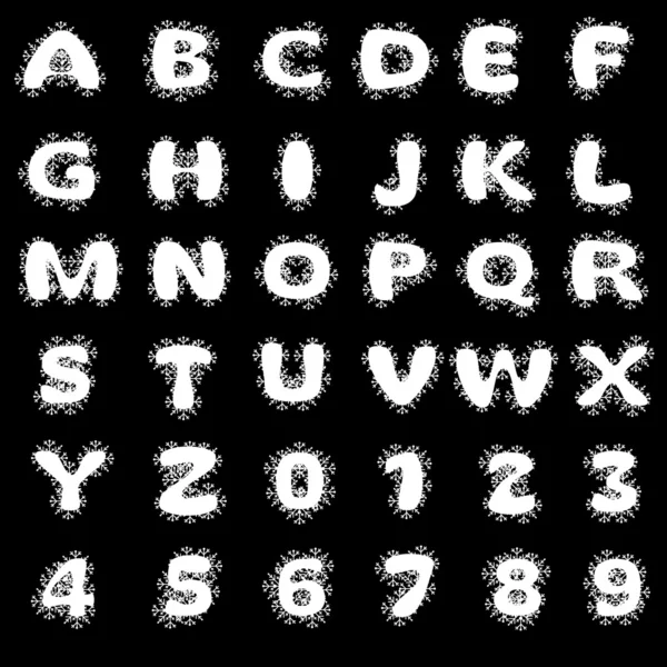 Αλφάβητο της νιφάδα χιονιού — Διανυσματικό Αρχείο