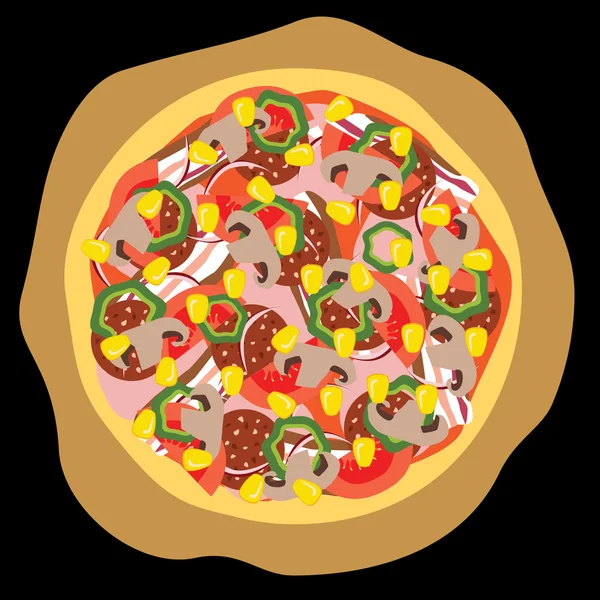 Grote pizza — Stockvector