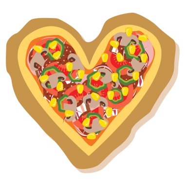Heart pizza clipart