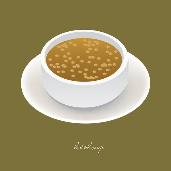 Lentil soup — Stock Vector