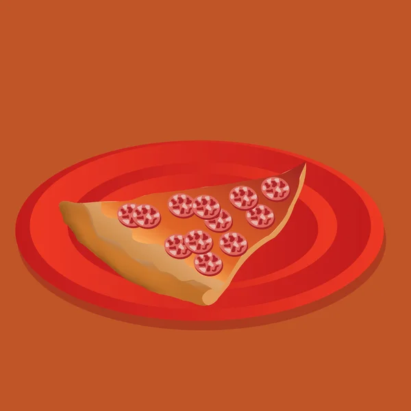 萨拉米香肠披萨 — 图库矢量图片