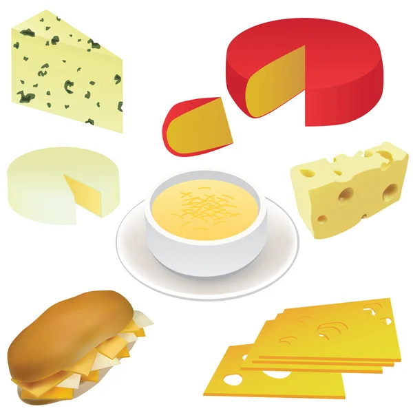 Set di formaggi — Vettoriale Stock