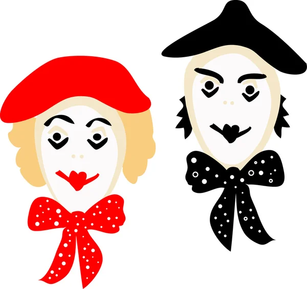 Two clowns — Stock Vector