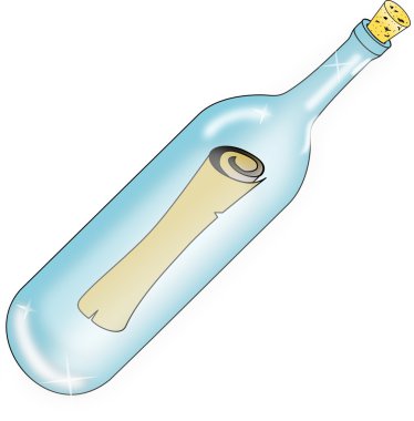 Mesage in a bottle clipart