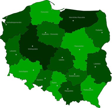 Vector maps of Poland clipart