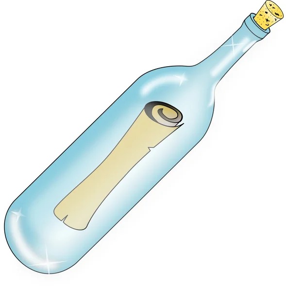 Mesage dans une bouteille — Image vectorielle