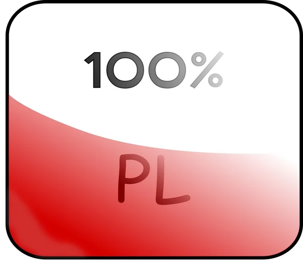 100 por cento feito em polônia — Vetor de Stock