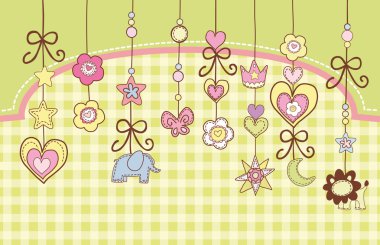 Mobile toys for baby clipart