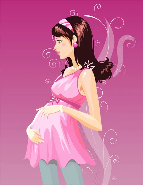 Ilustration gravid kvinna — Stock vektor