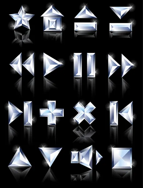 Iconos de diamantes iconos de diamantes — Vector de stock