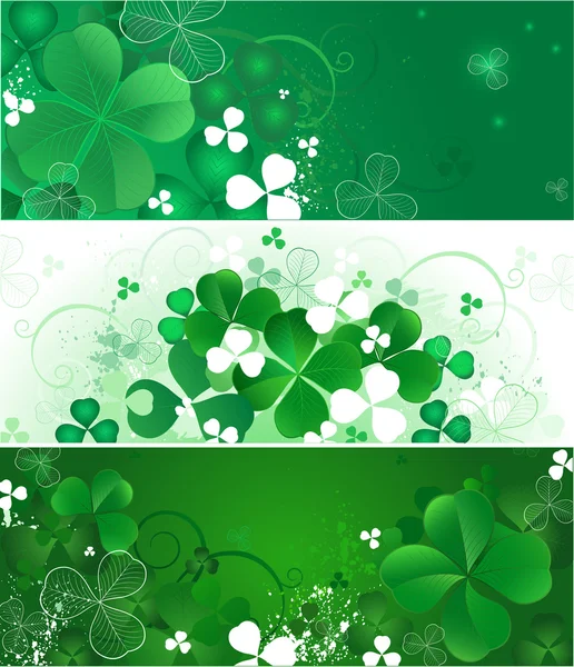 Banner with the magic clover — Stock Vector