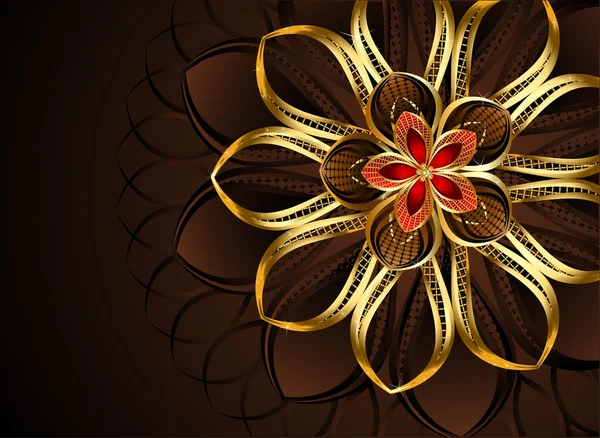 Абстрактный золотой цветок — стоковый вектор