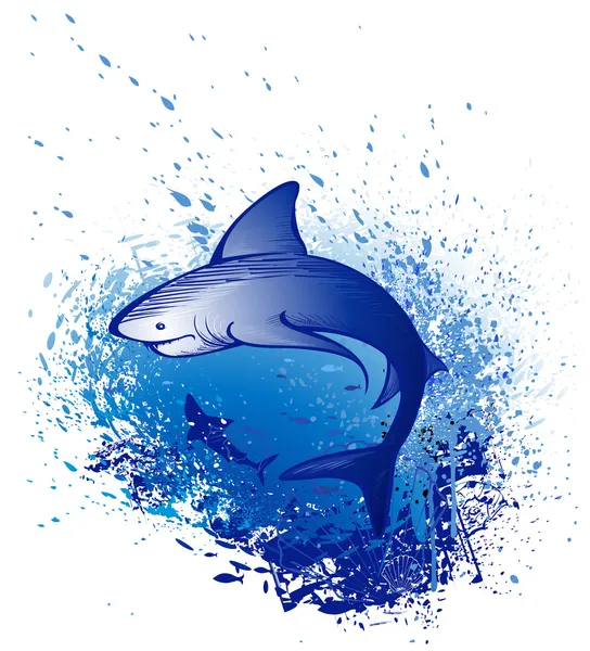 Wyłania się biały rekin — Wektor stockowy