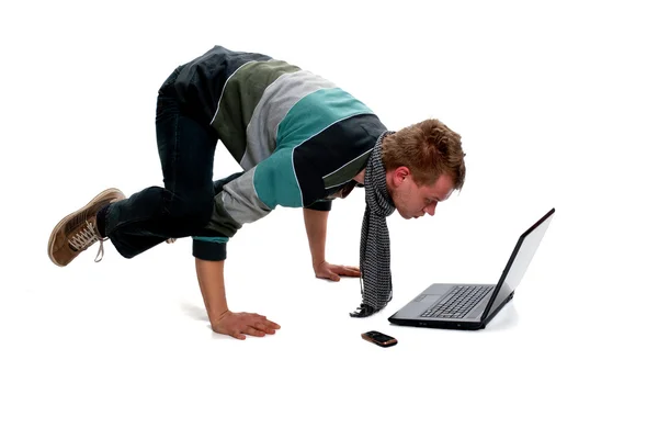 stock image Man with laptop