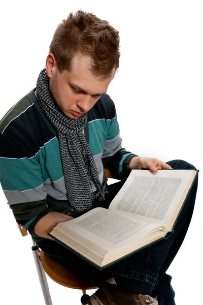 Jeune homme avec livre — Photo