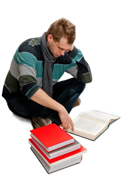 Junger Mann mit Buch — Stockfoto