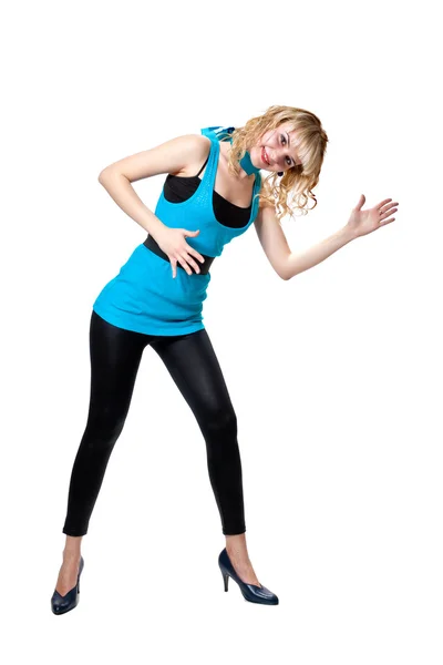 Blonde poses in funny — Stock Photo, Image
