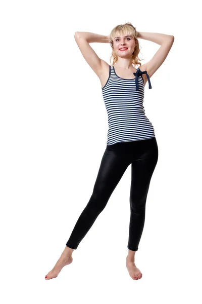 Blonde in tight clothes — Stock Photo, Image