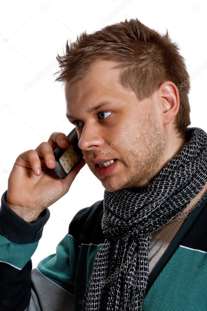 Young man talking on the phone