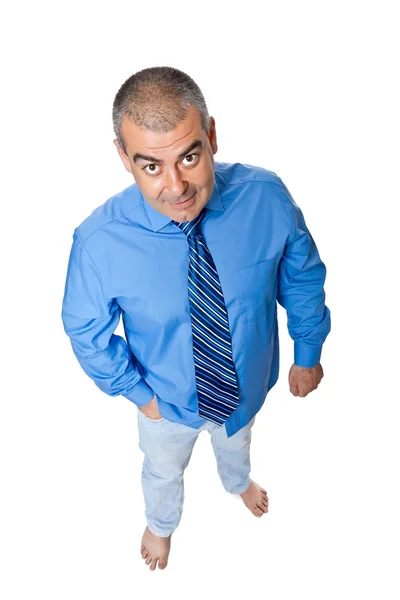 Egy férfi kék inget portréja — Stock Fotó