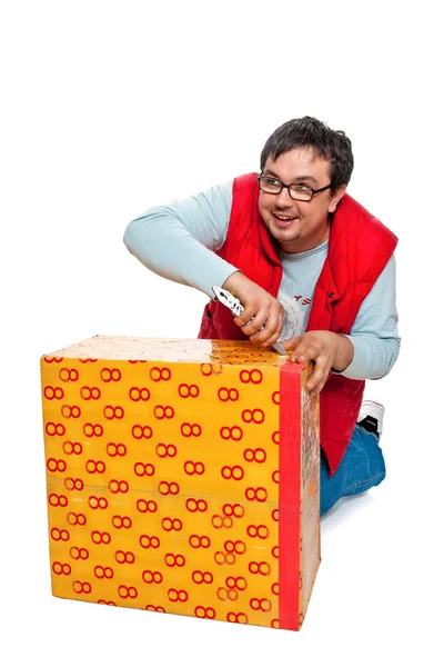 Чоловік з поштовою скринькою — стокове фото