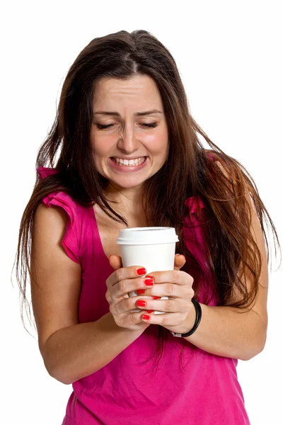 使い捨てカップを持つ少女 — ストック写真