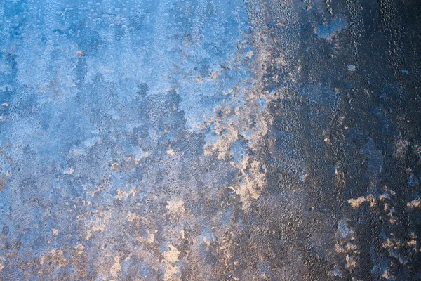 凍結する水、青フルフレーム氷の背景 — ストック写真