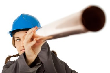 Female construction worker clipart